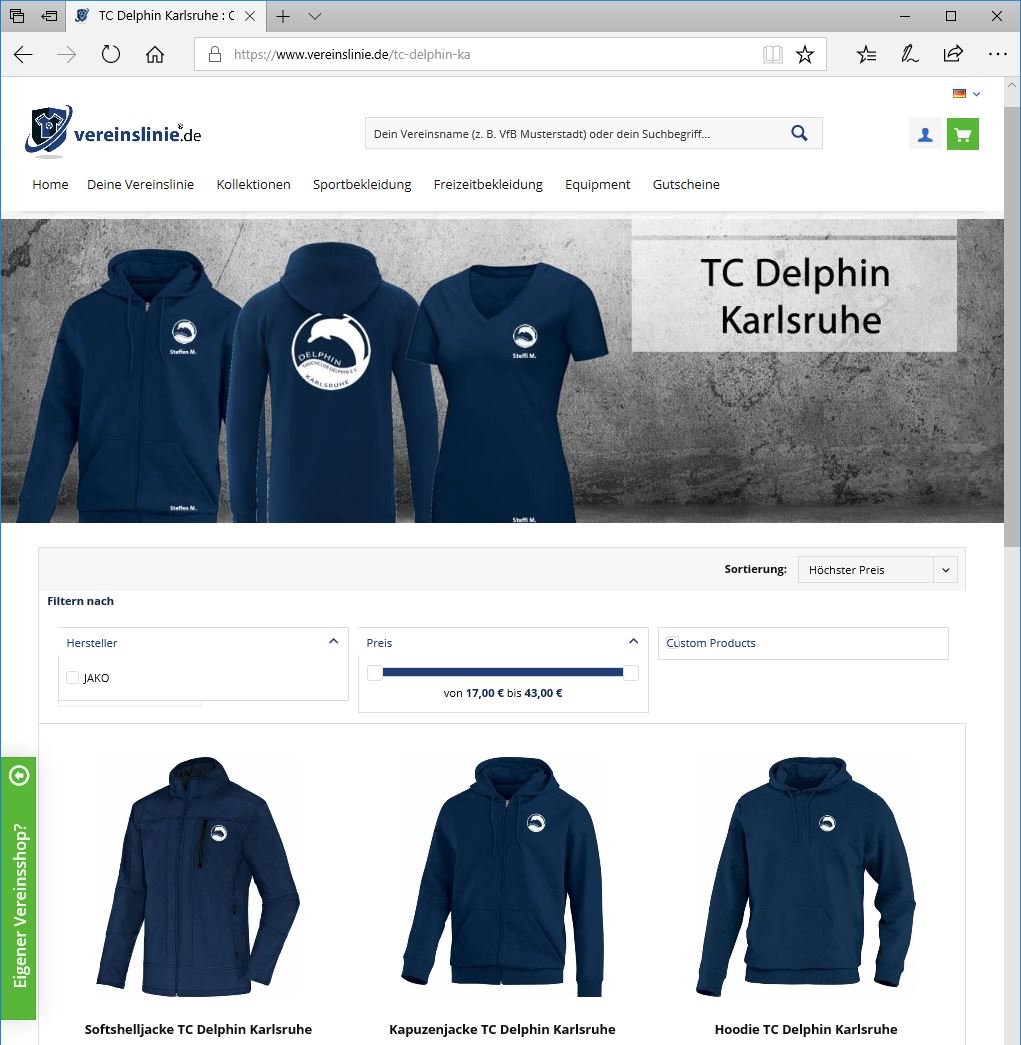 TC Delphin Vereinkleidung